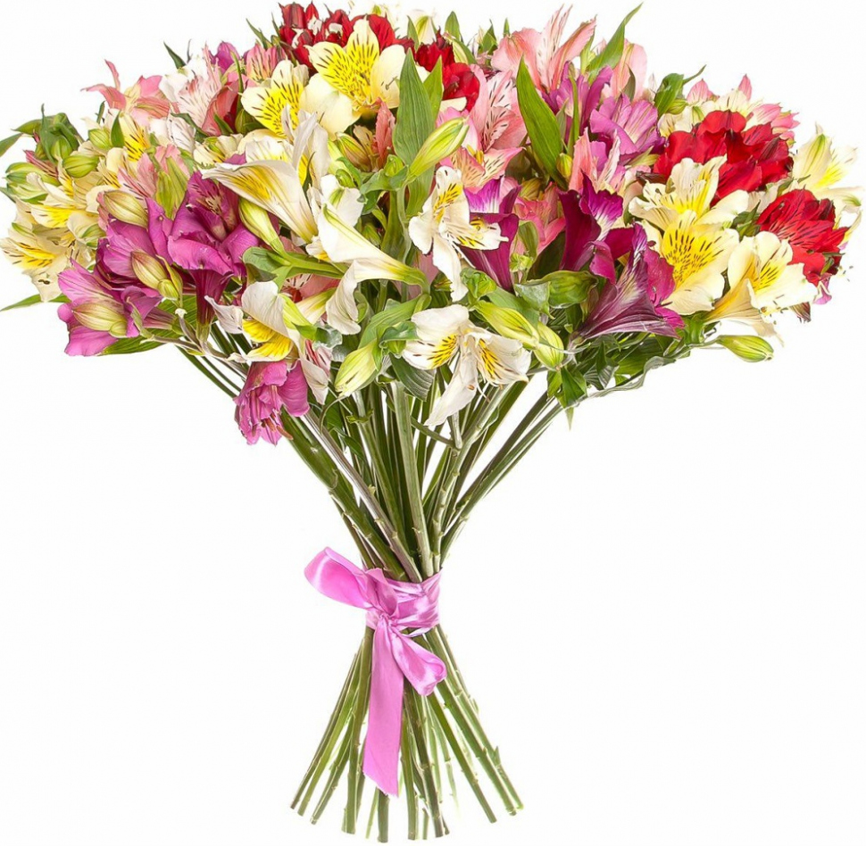 Букет из разноцветных альстромерий Букет «Пейзаж»